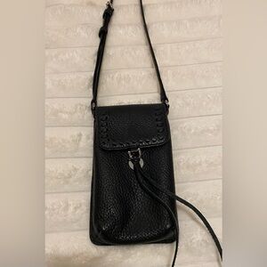 Rebecca Minkoff Phone Crossbody Shoulder Bag Black Leather